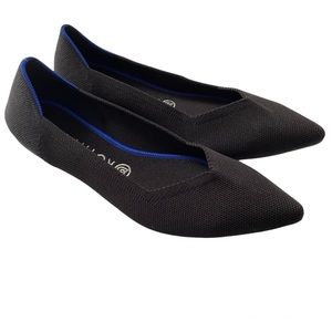 Rothys The Point Flats Shoes Black Size 10.5